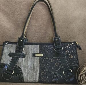 Joanel | Brown 2 -Tone Vegan Leather Satchel / Shoulder Bag
